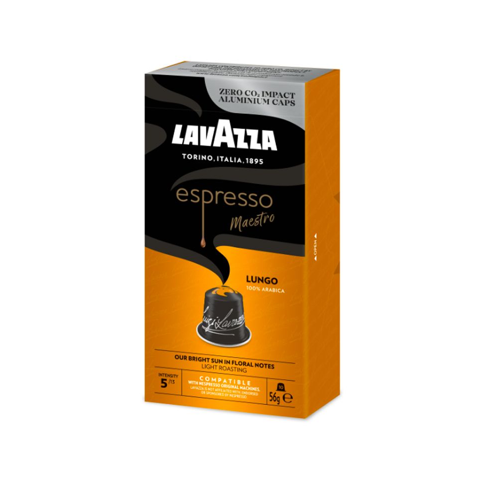 Immagine di 100 capsule in alluminio caffè Lavazza Espresso Maestro Lungo compatibili Nespresso