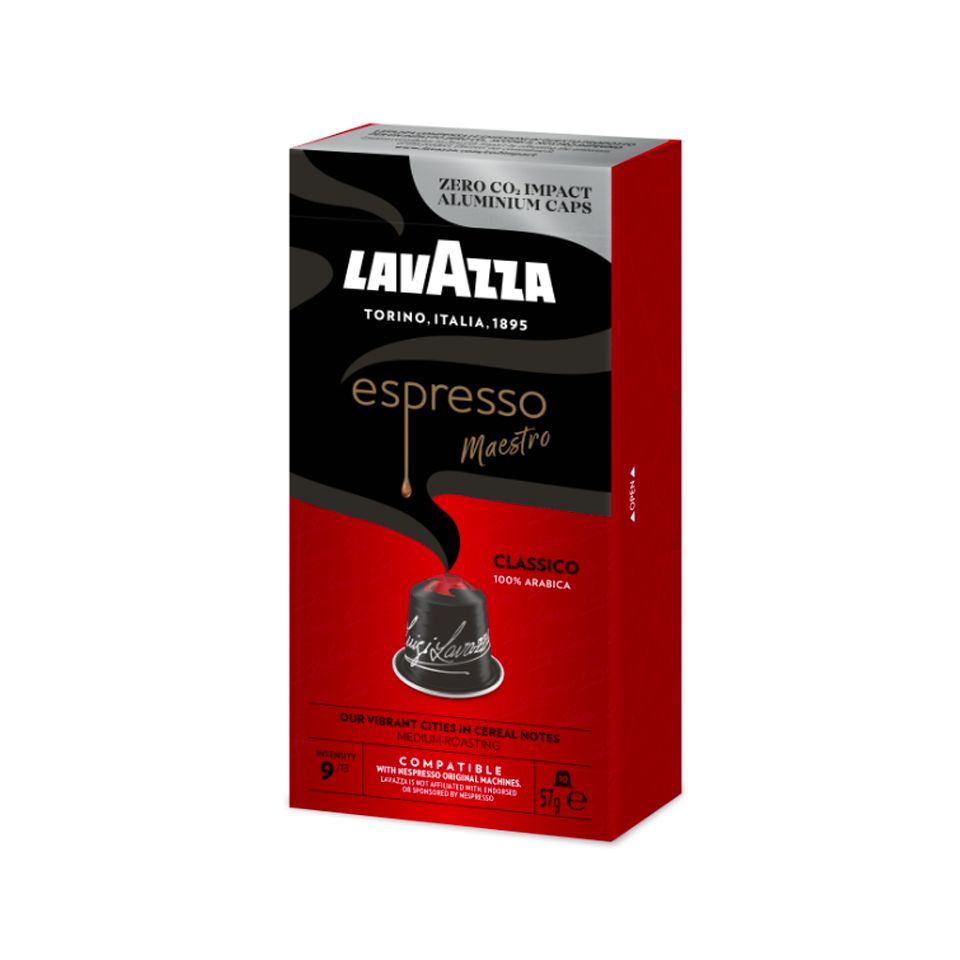 Immagine di 100 capsule in alluminio caffè Lavazza Espresso Maestro Classico compatibili Nespresso