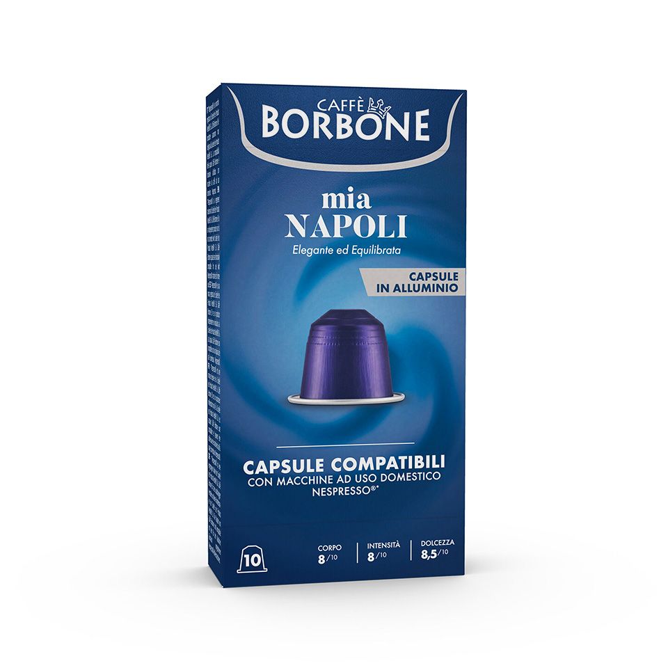 Immagine di 100 Capsule In Alluminio Caffè Borbone miscela MIA NAPOLI compatibili Nespresso