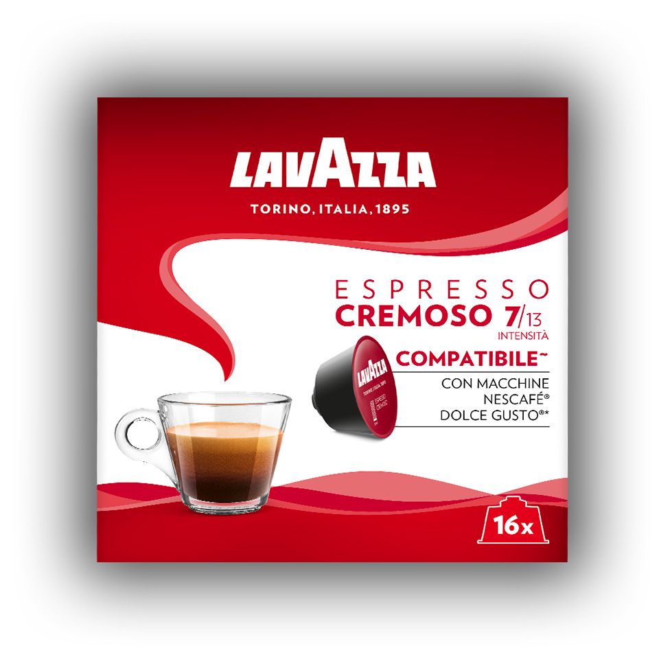 Immagine di 16 Capsule Espresso CREMOSO caffè Lavazza compatibili Nescafé Dolce Gusto