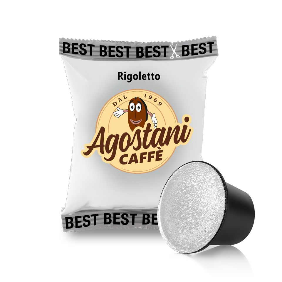 Immagine di 100 capsule Caffè Agostani Best Rigoletto compatibili Nespresso