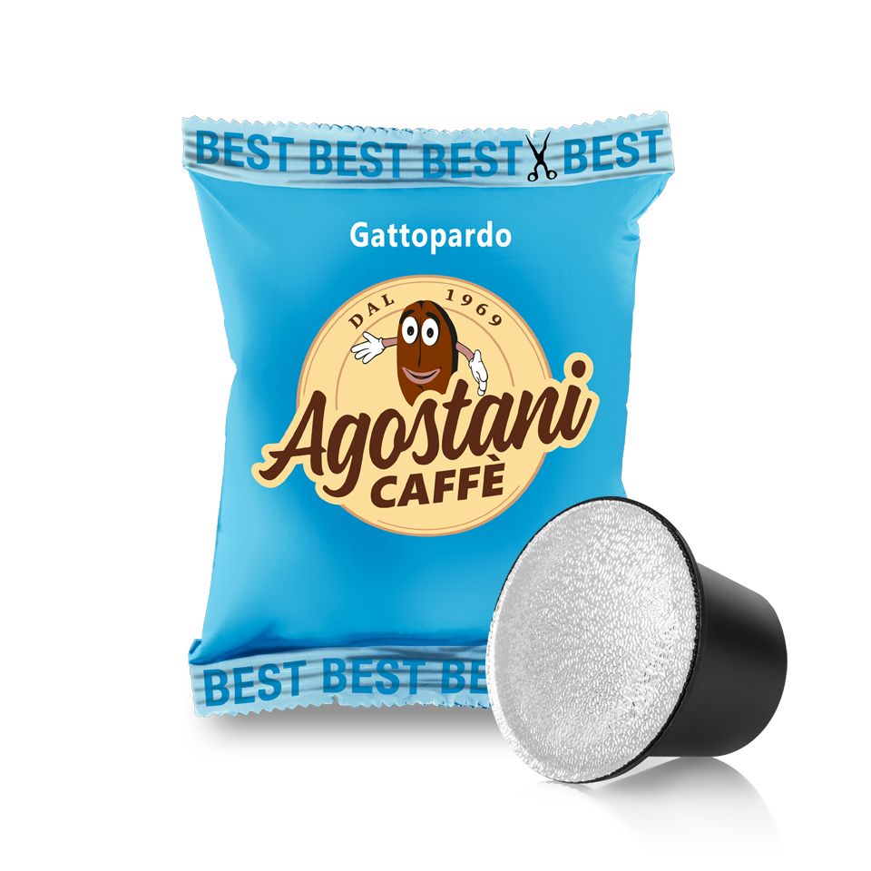 Immagine di 100 capsule Caffè Agostani Best Gattopardo compatibile Nespresso